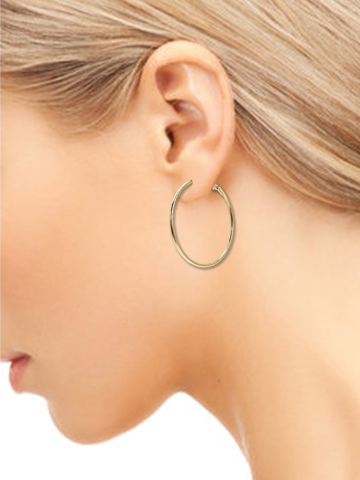 Time and Tru Women's Gold Tone Graduated Wire Hoop Earring Set, 6-Piece