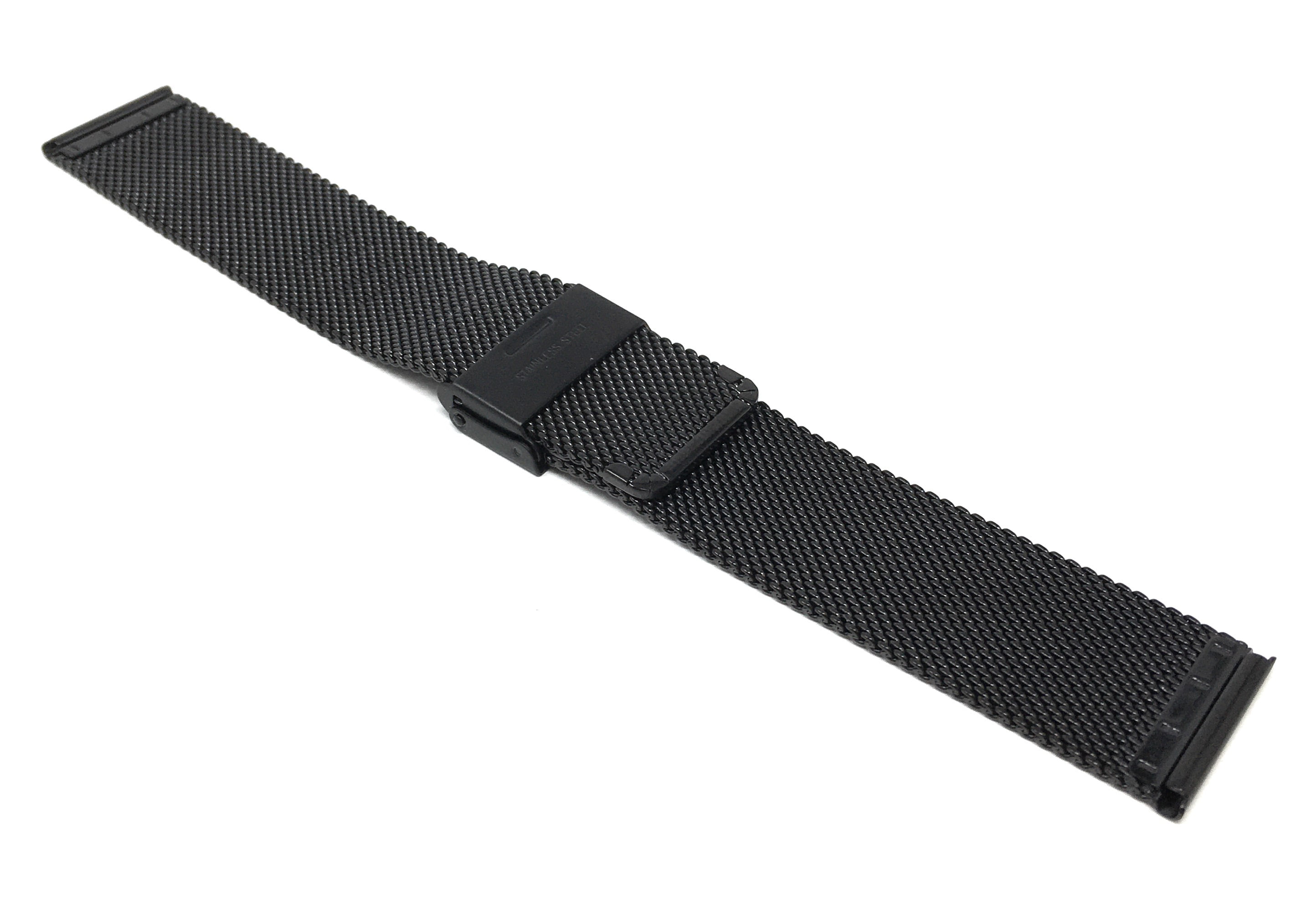 Bandini 20mm Black Tone Stainless Steel Mesh Watch Band for Men - Fine ...