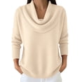 thumbnail image 2 of UrbanFashion Women’s Elegant Cowl Collar Knit Sweater Casual Stylish Pullover Top, 2 of 7