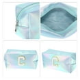 thumbnail image 3 of 1 Pc Bolsa Cosmética de Letras C para Mujeres, Duradera, para Vacaciones y Actividades al Aire Libre, Azul de Cuero PU, 3 of 3