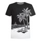 thumbnail image 4 of Camisetas de Manga Larga para Hombres Imprimir Fallow Cuello Redondo Camiseta, Moda Casual Manga Corta Mezcla de Algodón/Lino, 4 of 9
