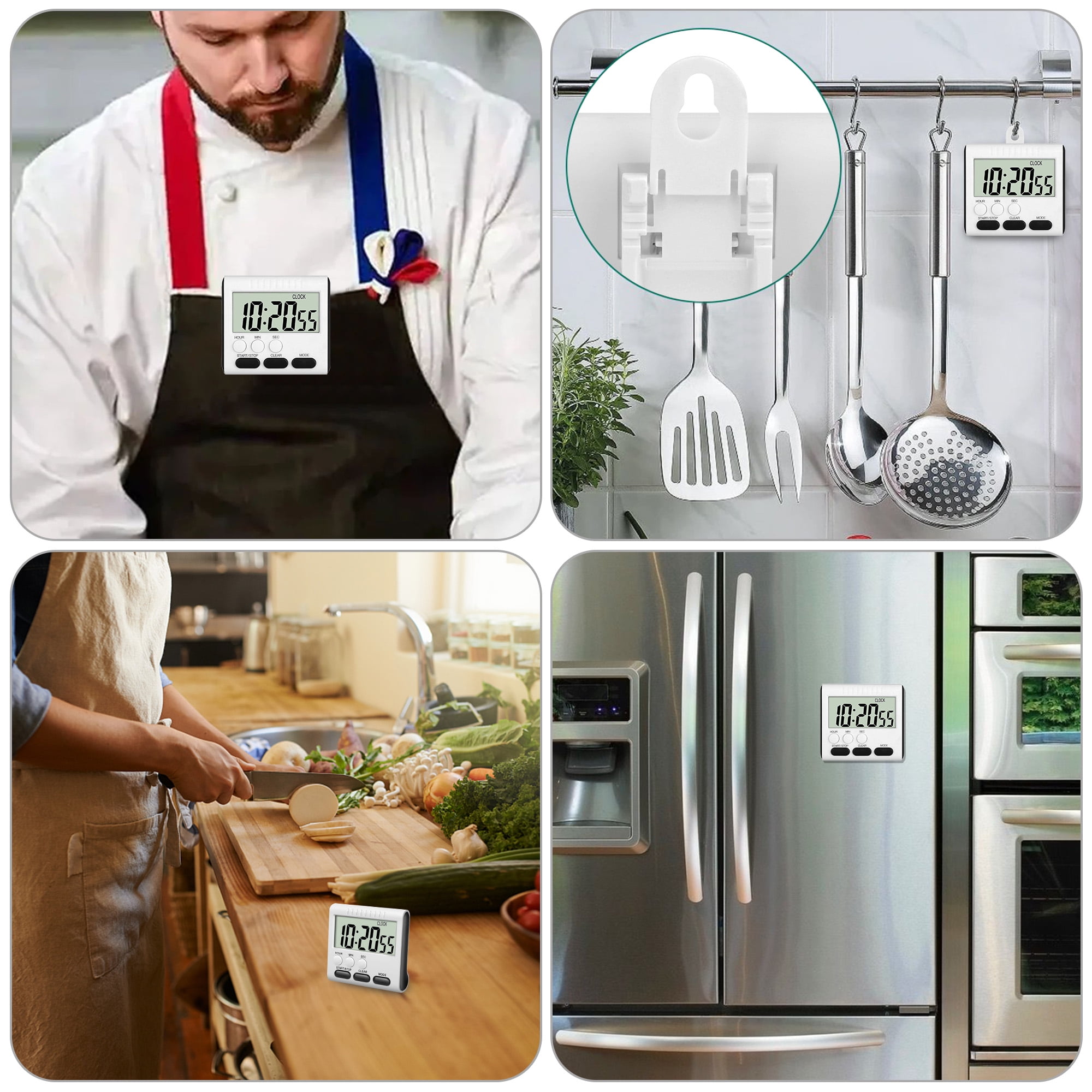 Digital Dual Kitchen Timer 3 Channels Count UP/Down Timer Cooking