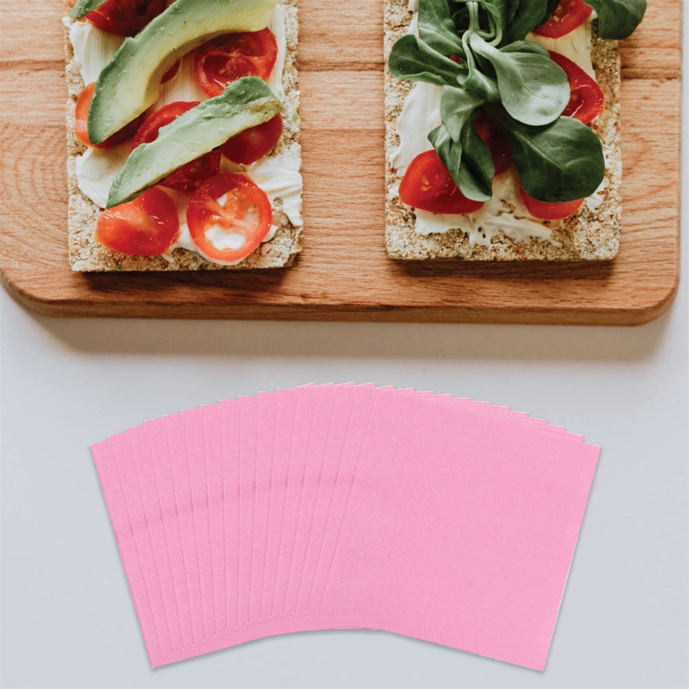JAM Paper Bulk Small Beverage Napkins, 5x5, 480/Box, Baby Pink