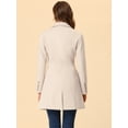 thumbnail image 4 of Abrigos largos de invierno con solapa con muesca y un solo pecho para mujer Gran Blanco M, 4 of 6