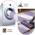 thumbnail image 5 of Purple Striped Round Rug 4ft Area Rug Washable Soft Non-Slip 4' Circle Low Pile Rugs Farmhouse Vintage Stripes Carpet for Bedroom Living Room Entryway Home Office Dining Room, 5 of 8
