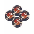 thumbnail image 7 of 15 Inch Round Placemats Set of 4, Japanese Style Non Slip Heat Insulation PP Table Mats, Modern Cranes Cherry Flower Wave Red Blue Washable Place Mats for Kitchen Dining Party Table Decor, 7 of 7