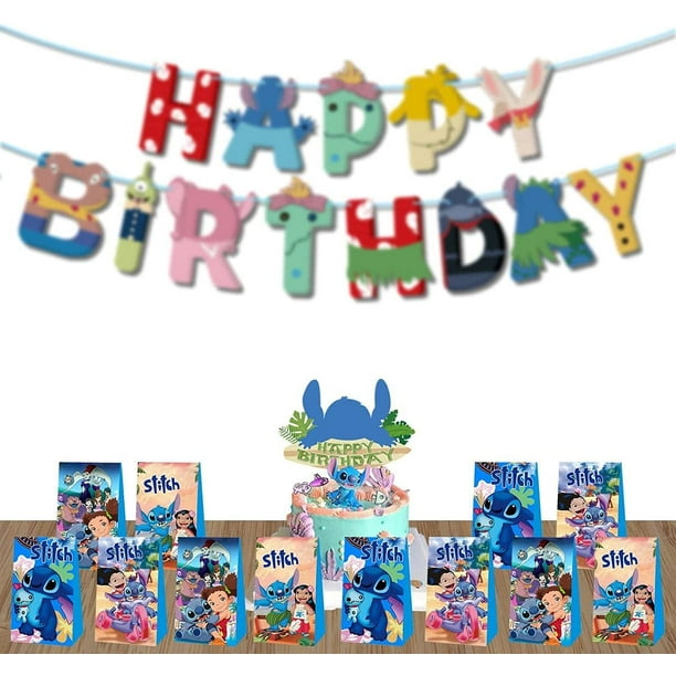 Deco Anniversaire Stitch, Ballon Stitch Anniversaire, 24 PCS Décorations De  Fêtes D'anniversaire Thème Stitch Kit, Lilo et Stitch Theme Party