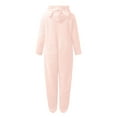 thumbnail image 6 of One Piece Fleece Hoodies Jumpsuit Pajamas for Womens Plus Size Solid Color Winter Warm Sherpa Romper Sleepwear Zip-Up Loungewear 2024 Clearance Sale, 6 of 6