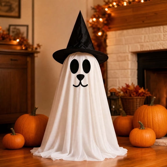 Halloween Decorations Outdoor, Halloween Light up Spooky Ghost Dog Decorations, Freestanding Ghost Dog for Yard Lawn Party Indoor Home Decor