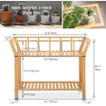 thumbnail image 5 of Plant Stand Indoor Bamboo Potted Plant Shelf Table 2 Tier Tall Window-sill Pot Organizer Holder, Sofa Side Entryway Table for Living Room 37.4"x11", 5 of 6