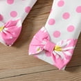 thumbnail image 4 of PatPat Baby Girls Clothes Infant Outfits Sets for Girls 2pcs Puff Sleeve Floral Print Top Ruffled Hem and Polka Dots Bow Pants Set, Pink, 6-9M, 4 of 8