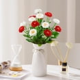 thumbnail image 6 of 14 Heads Artificial Silk Mums Chrysanthemum Flowers, 1 Bundle 17.7'' Fake Mums Stems, Pure White Faux Mums Chrysanthemum Bouquet for Vase, Floral Arrangements, Table Centerpieces, Home Decor, 6 of 9