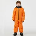 thumbnail image 2 of lnmuld Kids One-piece Solid Color Insulated Boys All Season Snowsuit Jumpsuit for Outdoor Winter Activities Thermal Windproof Soft Kids Romper Size:9-10 Years, 2 of 6