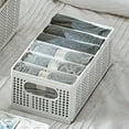 thumbnail image 1 of Cestas de almacenamiento plegables - cajas organizadoras de plástico de 4 para armario, cocina y baño • Cajas apilables con compartimentos • ABS blanco • De varios tamaños (S, M, L, XL), 1 of 6