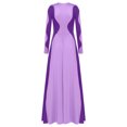 thumbnail image 4 of YONGHS Robe de Danse à Manches Longues pour Femmes, Robe de Culte Religieuse, Violet m, 4 of 7