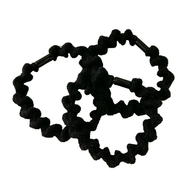 pitrice 3pcs Hair Rope Colorful Rubber Bands Cute Accessories Hairbands Woman Headdress Soft Ornament Pretty Accessory Black