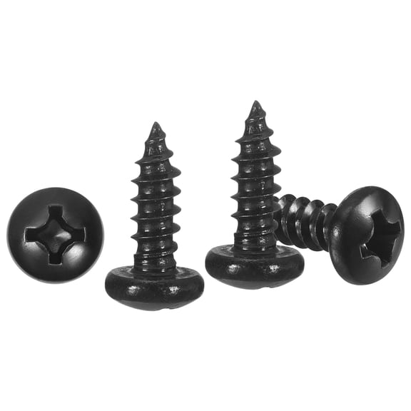 Pan Head Self Tapping Screws(#6x3/8") 50Pcs, 304 Stainless steel Self Drilling Screw for Metal Wood Plastic, for Cabinet Wall Shutter Plate Rock Furniture, Black