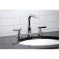thumbnail image 2 of Kingston Brass FSC8951CML Manhattan Widespread Bathroom Faucet with Brass Pop-Up, Polished Chrome, 2 of 5