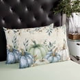 thumbnail image 4 of Green Blue Pumpkins Fall Throw Pillow Cover 20 x 30 Inch Decorative Pillow Cover Thanksgiving Eucalyptus Leaves Flower Lumbar Pillowcase Seasonal Rectangle Cushion Case for Couch Sofa Bed Living Room, 4 of 7