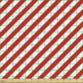 thumbnail image 2 of Ambesonne Candy Cane Fabric by the Yard Upholstery, Diagonal Red Lines, 1 Yard, Red White, 2 of 5