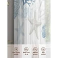 thumbnail image 3 of Blue Beige Coastal Sheer Curtains for Living Room Bedroom Summer Beach Starfish Coral Nautical Sheer Curtains 54 Inch Long 2 Panels Set Light Filtering Curtain Window Treatments Drapes, 3 of 6