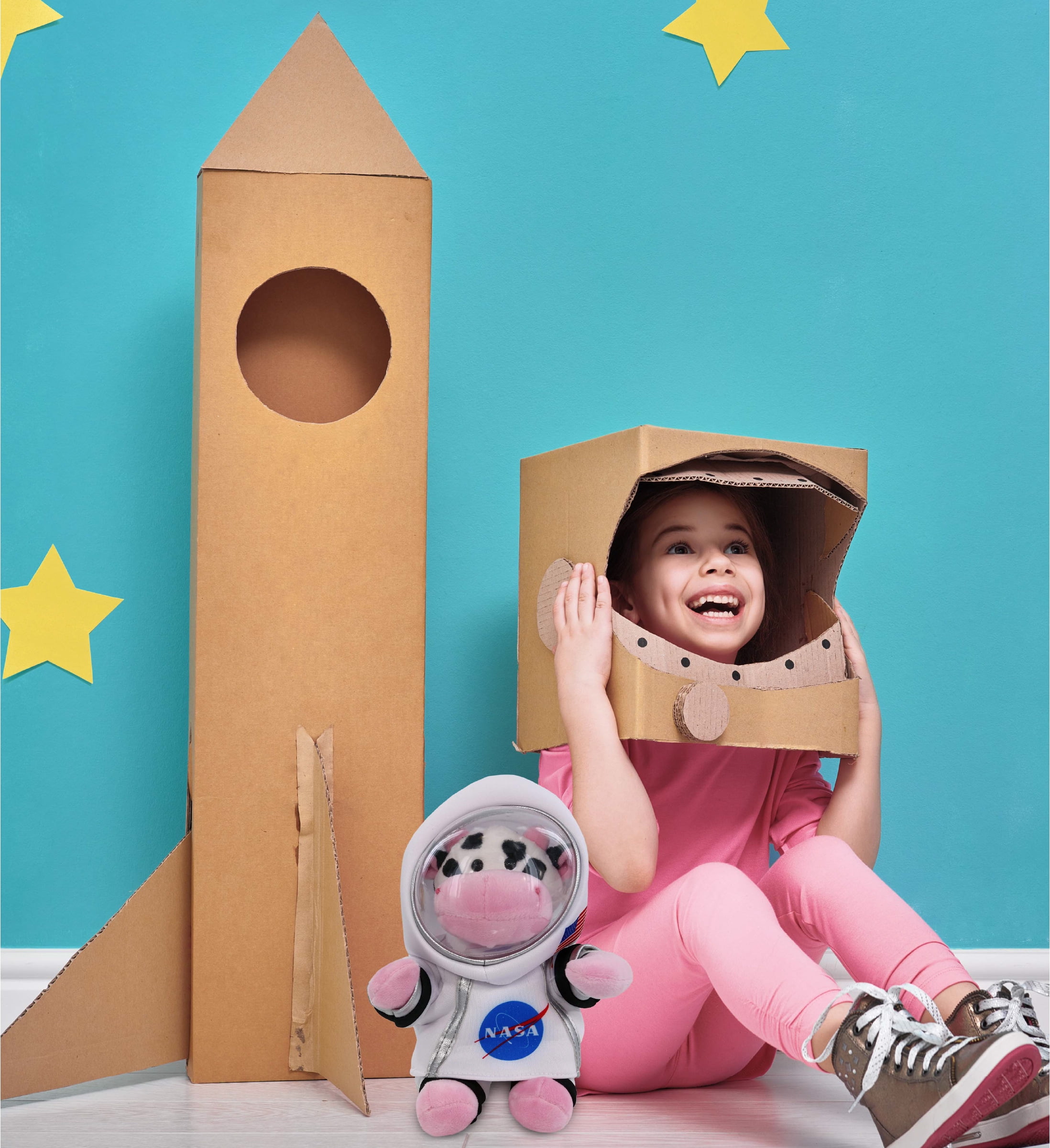 DolliBu Cow Astronaut Plush Toy - Super Soft Farm Life Astronaut Stuffed Animal Plush with Space Helmet and NASA Astronaut Suit, Cute Spaceman Doll Decor for Girls and Boys - 6 Inch