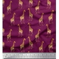 thumbnail image 1 of Soimoi Pink Poly Georgette Fabric Dot & Giraffe Animal Decor Fabric Printed BTY 52 Inch Wide, 1 of 3