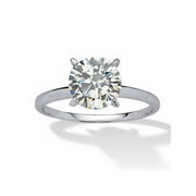 PalmBeach Jewelry Round Oval or Pear Cubic Zirconia Solitaire Engagement Ring 2 TCW in Solid 10k Yellow or White Gold
