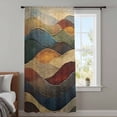 thumbnail image 4 of Vintage Green Blue Sheer Curtains 45 Inches Long, Farmhouse Retro Art Light Filering Curtains, Breathable Simi Curtain Privacy Drapes for Kitchen Bathroom Lightweight Small Window Treatment, 4 of 9