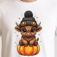 thumbnail image 3 of Retro Halloween Highland Cow Moo I Mean Boo Fall Pumpkin Cow – T-Shirt / Hoodie / Sweatshirt – Seasonal Apparel – Halloween, 3 of 6