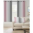 thumbnail image 2 of Pink White Grey Blackout Curtains 84 Inches Length, Gradient Country Minimalist Color Window Treatment Thermal Insulated Drapes for Bedroom Living Room 2 Panels 104x84 Inches, 2 of 8
