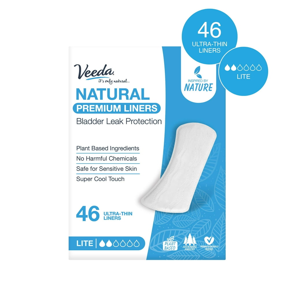 Veeda Daily Natural Premium Incontinence and Postpartum Panty Liners