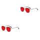thumbnail image 4 of Minnieouse Gafas de sol cuadradas pequeñas para hombres y mujeres protección materiales cómodos gafas de sol polarizadas negro mar rojo C16 negro rojo mar C16 2Conjunto, 4 of 6