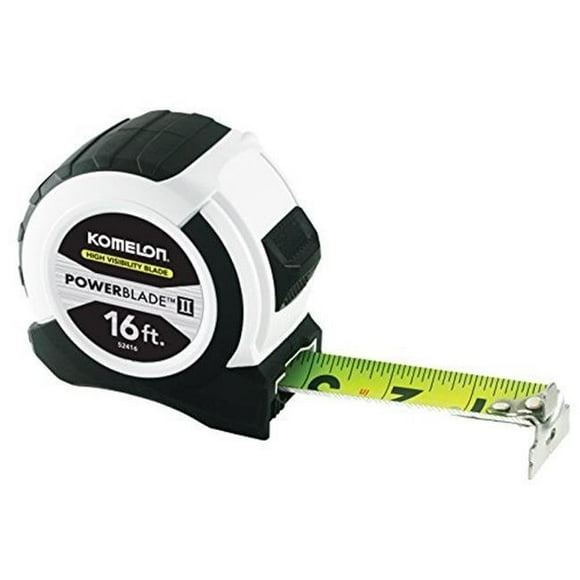 Komelon USA 16 Pi Abs Powerblade II Large Lame Ruban Mesures - Small&44; Blanc & Noir