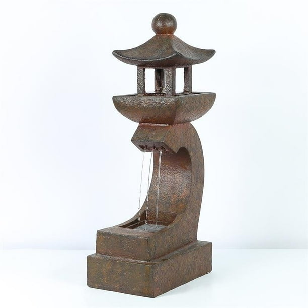 Asian Pagoda 30.9in. H Fountain with LED Light - Walmart.com - Walmart.com