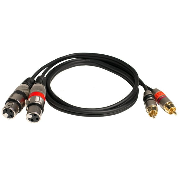 Seismic Audio  - 3 Foot Dual XLR Female to Dual RCA Male Patch Cable - SAXMRM-2x3