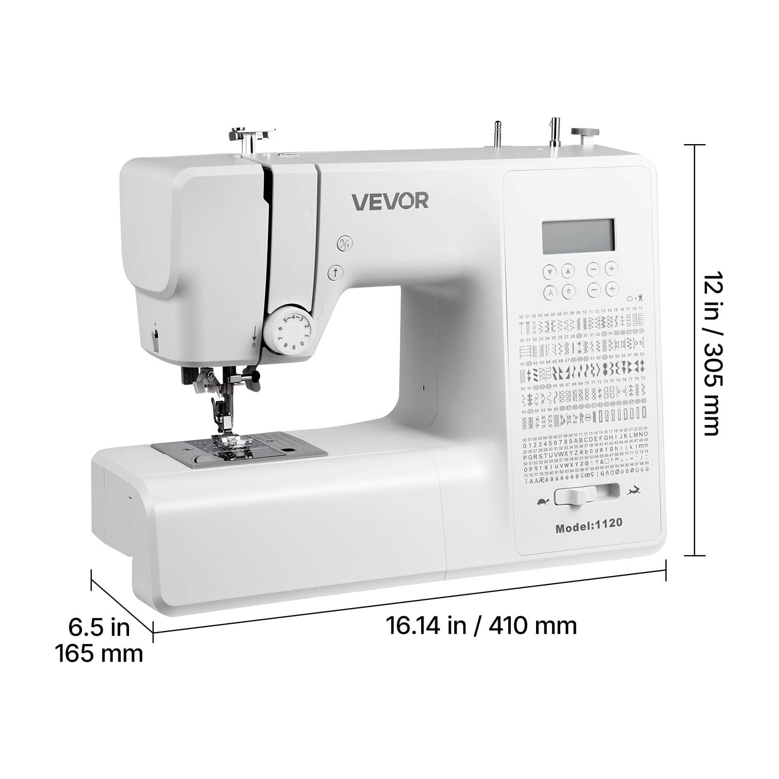 VEVOR Computerized Sewing Machine, 200 Stitch Applications, with LCD Screen, Foot Pedal and LED Light, Heavy-Duty Metal Frame, Digital Sewing Machine with Powerful Motor for Crafts and Mending