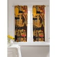 thumbnail image 3 of Black African Women Curtains 45 Inch Length,Sheer Curtains for Bedroom Living Room Window Boho Brown Elephant Giraffe Ethnic Rod Pocket Drapes Kitchen Curtains Small Half Window 42"x45" 2 Panels, 3 of 7