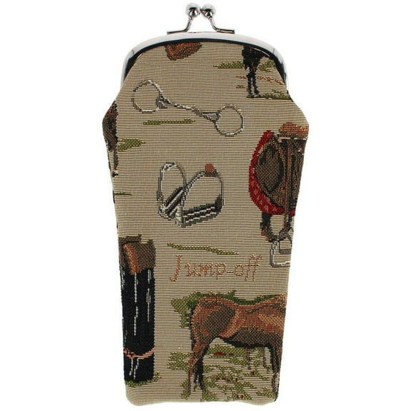 CTM  Horse Print Tapestry Glasses Case (Women)