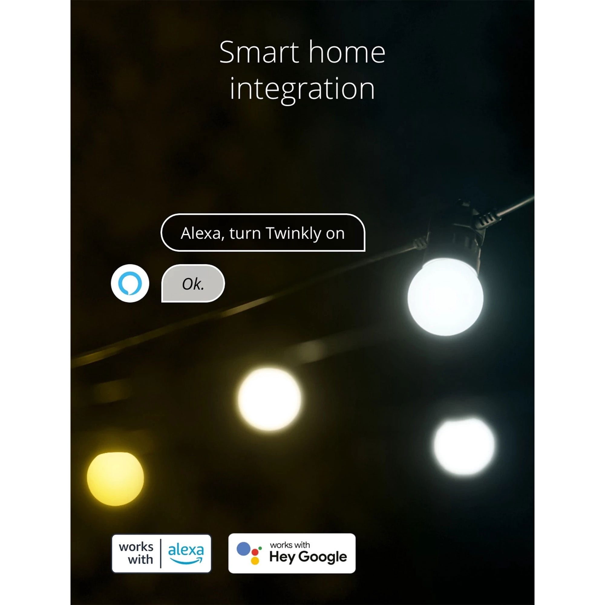 Twinkly Festoon App-Controlled Smart LED 40 AWW (Warm/Cool White) Light String