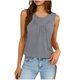thumbnail image 1 of Mujeres Blusas de Verano Cuello en V Cuello de Color Sólido Mangas Tank Top Casual, Blusas sin Mangas para las Mujeres, 1 of 6