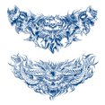 thumbnail image 1 of Tatuajes 2pcs Pecho Fresco Impermeable para Hombres Mujeres 15x28cm (K), 1 of 9