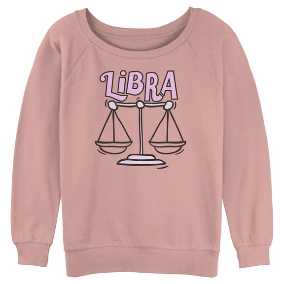 Junior's Lost Gods Zodiac Libra Art Symbol  Sweatshirt Desert Pink Small