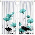 thumbnail image 2 of Floral Window Curtains, Farmhouse Country Flower on Wood Blue Gray Flower Curtains Drapes Floral Spring Blackout Window Treatments for Living Room Bedroom Kitchen 2 Panel Sets, 42"x54" Inch, 2 of 5
