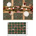 thumbnail image 6 of Christmas Placemats Set of 4 Red Berries Christmas Wreath Christmas Placemats for Dining Table Ice Skating Green Plaid Table Mat Winter Holiday Home Party Kitchen Table Decorations, 6 of 6