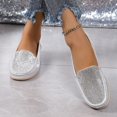 thumbnail image 7 of Women Rhinestone Loafers, Slip-On Flat Shoes, Sparkle Casual Dress Flats, 7 of 7