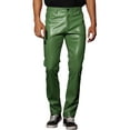 thumbnail image 1 of Pantalones de Cuero PU para Hombre INSPIRE CHIC Estilo Casual con Botones 30 Verde, 1 of 5
