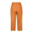 thumbnail image 4 of FUNUONY High Waisted Yoga Pants for Women with Pockets Capri Leggings for Women Workout Leggings for Women Yoga Capris Pants High Waisted Crop Work Pants Summer Casual Slacks Yoga Dress Pant Orange L, 4 of 7