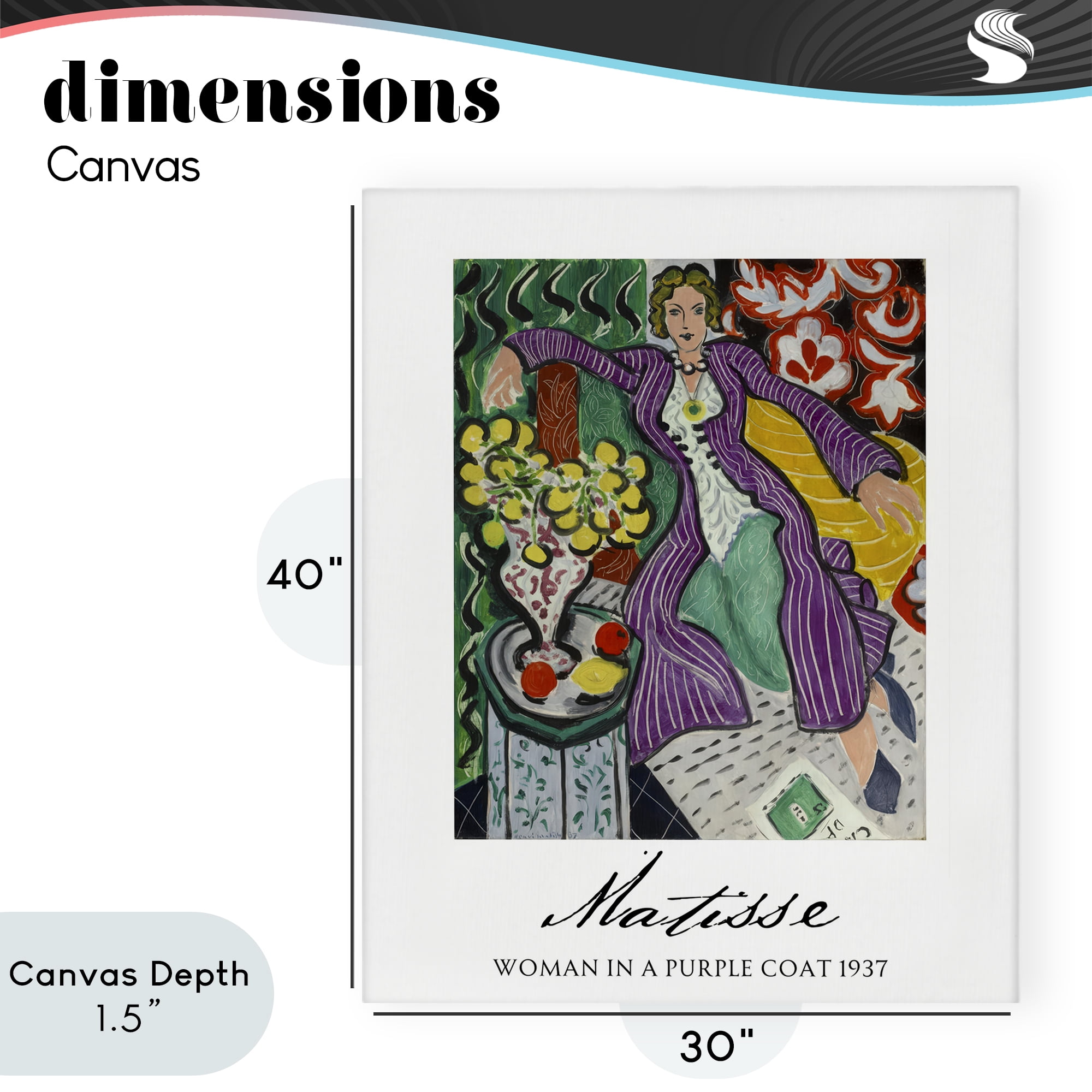 Stupell Industries Matisse Woman In Purple Coat Canvas Wall Art, design by Vintage Hustle