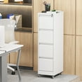 thumbnail image 6 of Tcbosik 4-Drawer File Cabinet with Lock and Wheels, 52.2" Tall Mobile Filing Cabinet for A4/Letter/Legal Size, Easy Assembly, White, 6 of 10